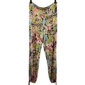 Pheel Multi Stretch Neon Snake Skin High-Waisted Pull-On Jogger Size Medium M1